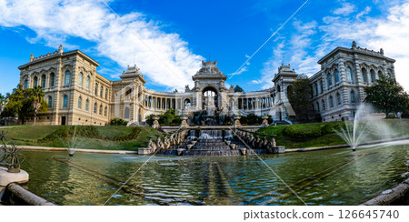 Palais Longchamp and Fountain in Marseille, France. Historic Landmark Panorama Palais Longchamp and Fountain in Marseille, France. Historic Landmark Panorama 126645740