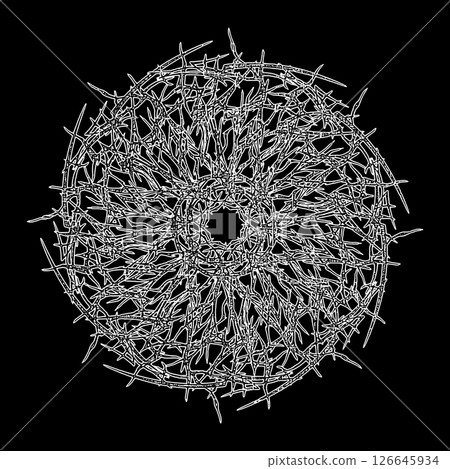 Dark mandala. Abstract vector design. Brutal pattern. Dark mandala. Abstract vector design. Brutal pattern. 126645934