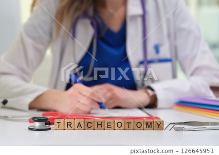 A Medical Professional Provides an Explanation of the Tracheotomy Surgical Procedure A Medical Professional Provides an Explanation of the Tracheotomy Surgical Procedure 126645951