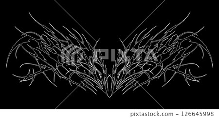 Cyber gothic ornamental design. Sigilism intricate pattern. Neo tribal abstract simmetrical art. 126645998