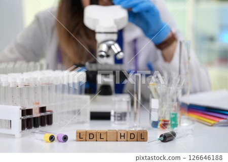 Laboratory microscopy on blood samples is crucial for comprehensive cholesterol testing Laboratory microscopy on blood samples is crucial for comprehensive cholesterol testing 126646188