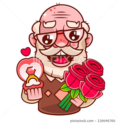 Hands precious ring pop art illustration 126646760