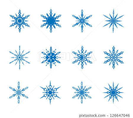 Big set of vector snowflakes. Vector illustration on white background 126647046