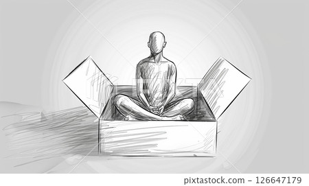 Conceptual image expressing emotional numbness and inner detachment state 126647179