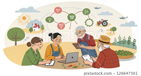 Indian farmers using technology for smart agriculture management 126647301