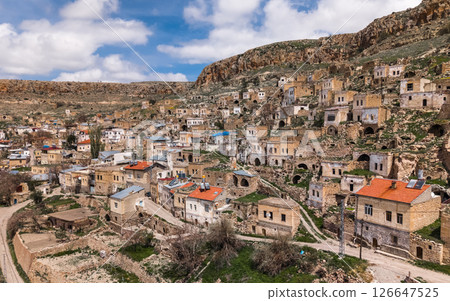 Ancient Akkoy village in Urgup district of Nevsehir province of Turkey Ancient Akkoy village in Urgup district of Nevsehir province of Turkey 126647525