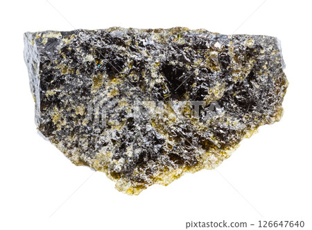 unpolished diopside mineral isolated on white 126647640