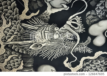 Kenninji Temple's lecture hall: Twin dragons ceiling painting (Higashiyama Ward, Kyoto City) 126647695