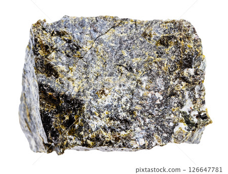 unworked diopside mineral isolated on white 126647781