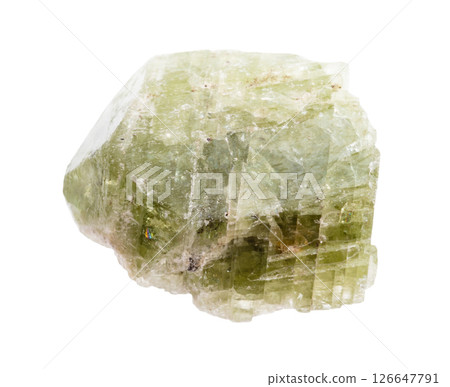 raw diopside crystal mineral isolated on white 126647791