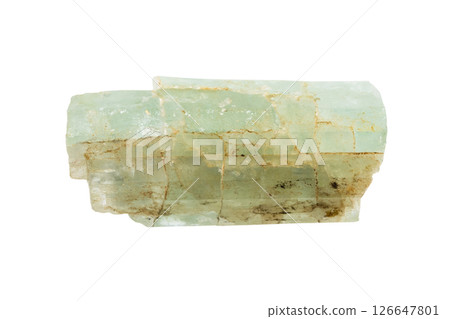 raw green beryl crystal mineral isolated on white 126647801