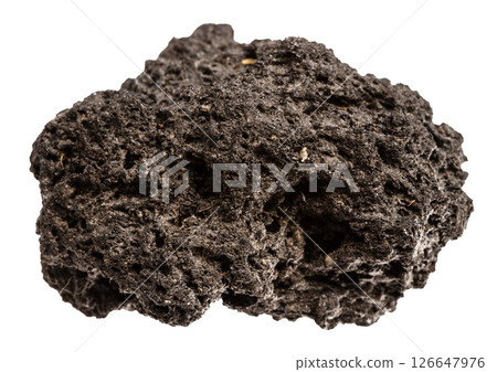 unpolished pumice mineral isolated on white unpolished pumice mineral isolated on white 126647976