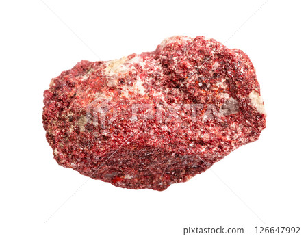 raw cinnabar mineral isolated on white raw cinnabar mineral isolated on white 126647992