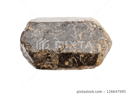 raw augite crystal mineral isolated on white 126647995