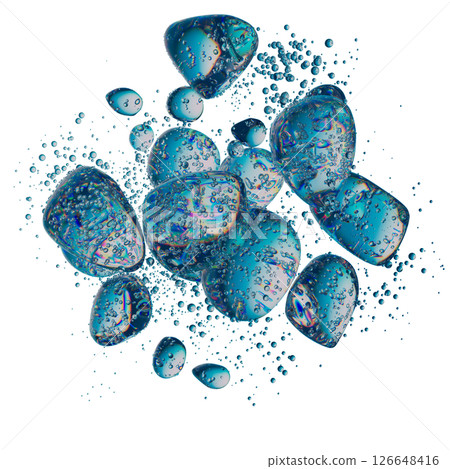 Abstract Water Bubbles in Motion with a Transparent Background 126648416
