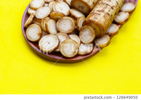 Fresh burdock roots or gobo roots Fresh burdock roots or gobo roots 126649050