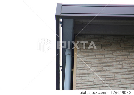 House rain gutter, rain gutter system 126649080
