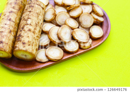 Fresh burdock roots or gobo roots Fresh burdock roots or gobo roots 126649176