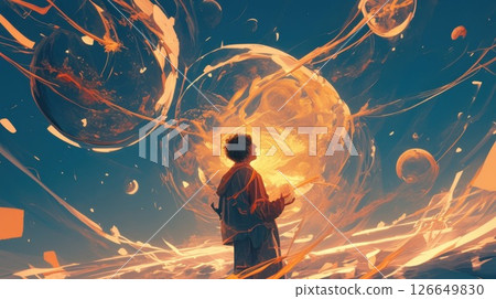 As the solar flares erupted from the suns surface they illuminated the entire solar system creating a stunning display of light and energy 126649830