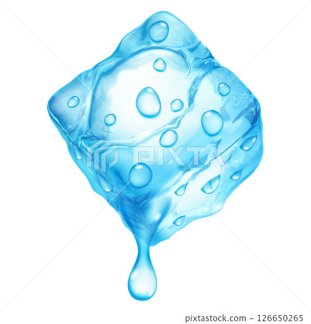 Light blue translusent ice cube. 126650265