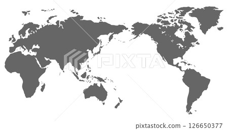 Grayscale world map silhouette (white background) Grayscale world map silhouette (white background) 126650377