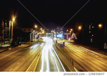 city lights long exposure street life in the city speed highway cars from back and front red nd white lights city lights long exposure street life in the city speed highway cars from back and front red nd white lights 126650647