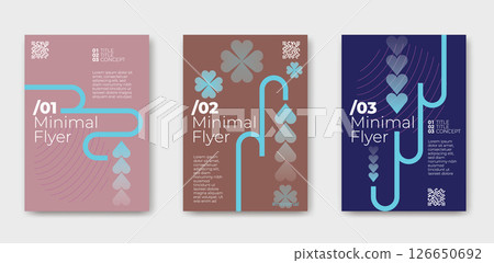 Minimal Valentine's Day flyer, Simple and clean layout on a solid background 126650692