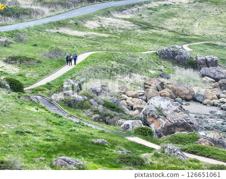 青森縣陸奧海風步道美景的空中俯瞰 126651061