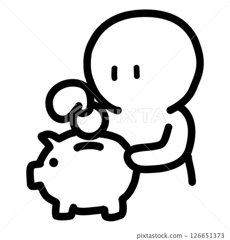 Simple and Cute Stick Figure Illustrations about Money and Work 126651373