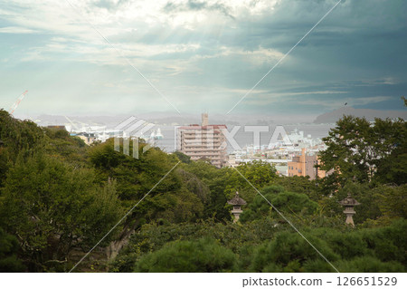 The view of Shiogama city from the grounds of Shiogama Shrine, Ichinomiya, Oshu 126651529