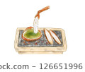 水彩手繪風格炭烤蟹 126651996