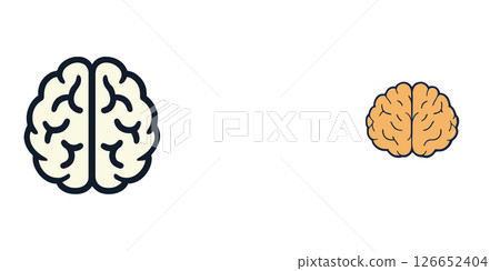 Simple colorful brain icons 126652404