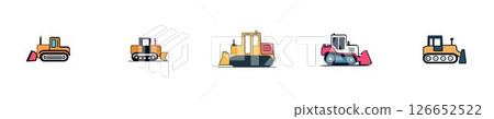 Various Bulldozers for Construction and Earthmoving Various Bulldozers for Construction and Earthmoving 126652522
