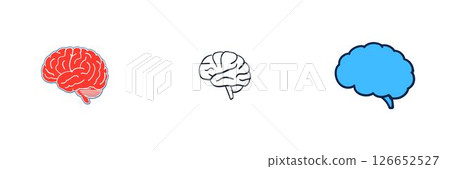 Three Different Brain Icons 126652527