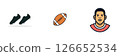 American Football Player with Cleats and Ball 126652534