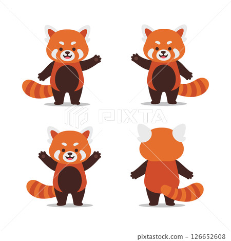 Red panda cartoon character vector illustration for tshirt print and design projects Red panda cartoon character vector illustration for tshirt print and design projects 126652608