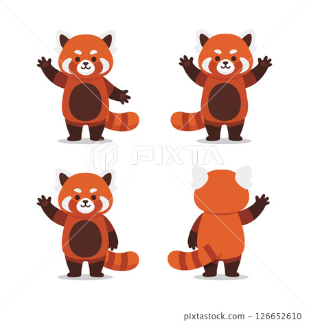 Red Panda Cartoon Character Vector Set for Tshirt Printing and Creative Projects Red Panda Cartoon Character Vector Set for Tshirt Printing and Creative Projects 126652610