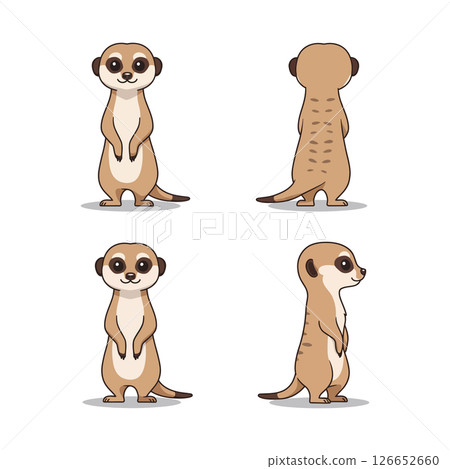Meerkat standing poses vector illustration for t-shirt print and creative design projects Meerkat standing poses vector illustration for t-shirt print and creative design projects 126652660
