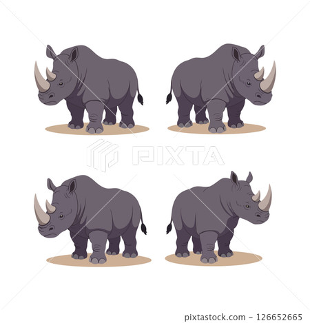 Rhinoceros Vector Illustration Set for and T-Shirt Printing Projects Ideal Designs Rhinoceros Vector Illustration Set for and T-Shirt Printing Projects Ideal Designs 126652665