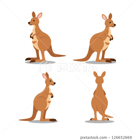 Kangaroo illustration set with multiple poses ideal for t-shirt printing and vector projects Kangaroo illustration set with multiple poses ideal for t-shirt printing and vector projects 126652669