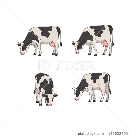 Holstein cow vector illustrations for t-shirt prints and projects ideal designs 126652703