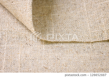 brown hemp viscose natural fabric cloth, sackcloth rough texture of textile fashion 126652887