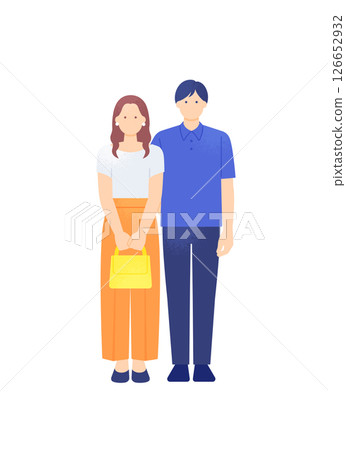 年輕夫婦享受夏日約會全身向量插圖 126652932