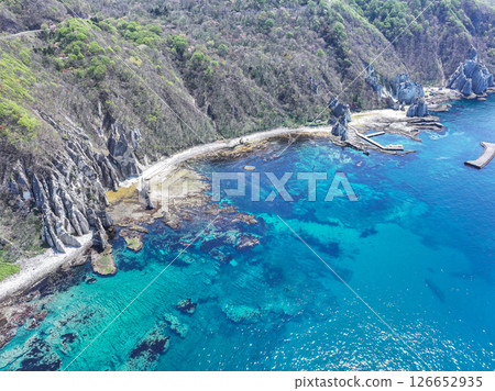 青森縣佛陀浦、西村的神秘景觀鳥瞰圖 青森縣佛陀浦、西村的神秘景觀鳥瞰圖 126652935