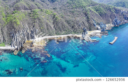 青森縣佛陀浦、西村的神秘景觀鳥瞰圖 126652936
