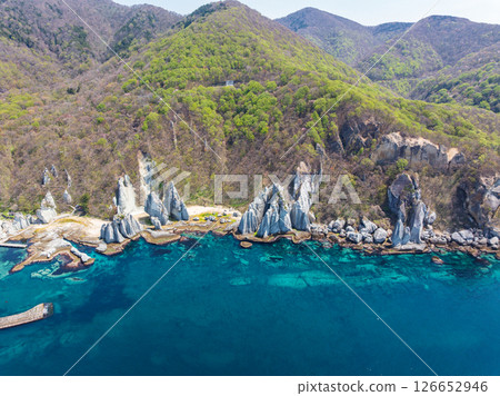 青森縣佛陀浦、西村的神秘景觀鳥瞰圖 126652946