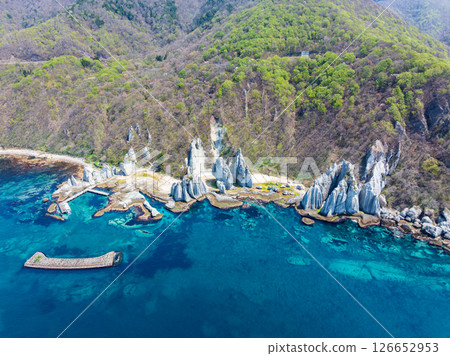 青森縣佛陀浦、西村的神秘景觀鳥瞰圖 青森縣佛陀浦、西村的神秘景觀鳥瞰圖 126652953