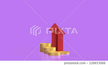 The Arrow and coins for Business concept 3d rendering. The Arrow and coins for Business concept 3d rendering. 126653066