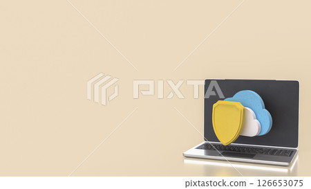 The Shield and Cloud for Technology concept 3d Rendering. The Shield and Cloud for Technology concept 3d Rendering. 126653075