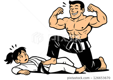 Male Martial Artist's Triumph in Combat Generative AI 126653670